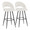 Renee Upholstered 30" Contemporary Fixed-Height Barstool in Black Metal and Cream Fabric with Square Footrest- Set of 2 — pair view