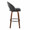 Renee Upholstered 30" Contemporary Fixed-Height Barstool in Walnut Wood and Black Faux Leather with Round Black Metal Footrest- Set of 2 — side view