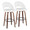 Renee Upholstered 30" Contemporary Fixed-Height Barstool in Walnut Wood and White Faux Leather with Round Black Metal Footrest- Set of 2 — pair view