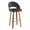 Renee Upholstered 30" Contemporary Fixed-Height Barstool with Swivel in Walnut Wood and Black Faux Leather with Round Chrome Metal Footrest- Set of 2 — product view