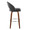 Renee Upholstered 30" Contemporary Fixed-Height Barstool with Swivel in Walnut Wood and Black Faux Leather with Round Chrome Metal Footrest- Set of 2 — side view