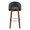 Renee Upholstered 30" Contemporary Fixed-Height Barstool with Swivel in Walnut Wood and Black Faux Leather with Round Chrome Metal Footrest- Set of 2 — back view