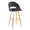 Renee Upholstered 30" Contemporary Fixed-Height Barstool in Gold Metal and Black Faux Leather with Square Footrest- Set of 2 — product view