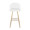 Renee Upholstered 30" Contemporary Fixed-Height Barstool in Gold Metal and White Faux Leather with Square Footrest- Set of 2 — back view
