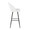 Renee Upholstered 30" Contemporary Fixed-Height Barstool in Black Metal and White Faux Leather with Square Footrest- Set of 2 — side view