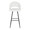 Renee Upholstered 30" Contemporary Fixed-Height Barstool in Black Metal and White Faux Leather with Square Footrest- Set of 2 — front view