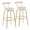 Rhonda 30" Modern/Glam Fixed-Height Barstool with Swivel in Gold Metal and Cream Velvet- Set of 2 — pair view