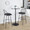 Riley bar stool in Black Metal, Black Wood, Black PU, featuring swivel and upholstered seat