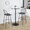 Riley bar stool in Black Metal, Black Wood, Black PU, featuring swivel and upholstered seat