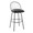 Riley bar stool in Black Metal, Black Wood, Black PU, product view, featuring swivel and upholstered seat