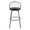 Riley bar stool in Black Metal, Black Wood, Black PU, back view, featuring swivel and upholstered seat