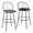 Riley bar stool in Black Metal, Black Wood, Black PU, featuring swivel and upholstered seat