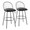 Riley Claire 30" Farmhouse Fixed-Height Barstool with Swivel in Black Metal, Black Wood and Black Faux Leather with Round Black Metal Footrest- Set of 2 — pair view