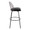 Riley bar stool in Black Metal, Bronze Metal, Dark Walnut Wood, Brown PU, side view, featuring swivel and upholstered seat