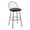 Riley bar stool in Black Metal, Bronze Metal, Dark Walnut Wood, Brown PU, product view, featuring swivel and upholstered seat