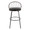 Riley bar stool in Black Metal, Bronze Metal, Dark Walnut Wood, Brown PU, back view, featuring swivel and upholstered seat