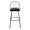 Riley bar stool in Black Metal, Bronze Metal, Dark Walnut Wood, Brown PU, front view, featuring swivel and upholstered seat
