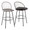 Riley bar stool in Black Metal, Bronze Metal, Dark Walnut Wood, Brown PU, featuring swivel and upholstered seat