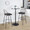 Riley Claire 30" Farmhouse Fixed-Height Barstool with Swivel in Black Metal, Bronze Metal, Dark Walnut Wood and Brown Faux Leather with Round Black Metal Footrest- Set of 2 — lifestyle photo 2