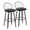 Riley 30" Industrial/urban Fixed-Height Barstool with Swivel in Walnut Glazed Wood, Bronze Metal and Removable Brown Faux Leather Cushion with Round Black Metal Footrest- Set of 2 — pair view