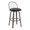 Riley 30" Industrial/urban Fixed-Height Barstool with Swivel in Walnut Glazed Wood, Bronze Metal and Removable Brown Faux Leather Cushion with Round Black Metal Footrest- Set of 2 — product view (photo 1)
