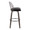 Riley 30" Industrial/urban Fixed-Height Barstool with Swivel in Walnut Glazed Wood, Bronze Metal and Removable Brown Faux Leather Cushion with Round Black Metal Footrest- Set of 2 — side view