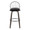 Riley 30" Industrial/urban Fixed-Height Barstool with Swivel in Walnut Glazed Wood, Bronze Metal and Removable Brown Faux Leather Cushion with Round Black Metal Footrest- Set of 2 — front view