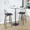 Riley 30" Industrial/urban Fixed-Height Barstool with Swivel in Walnut Glazed Wood, Bronze Metal and Removable Brown Faux Leather Cushion with Round Black Metal Footrest- Set of 2 — lifestyle photo 4