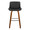 Santi 30" Mid-Century Modern Fixed-Height Barstool with Swivel in Walnut Wood and Grey Faux Leather with Square Chrome Metal Footrest- Set of 2 — front view