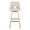 Stella 30" Contemporary Fixed-Height Barstool with Swivel in Natural Wood, Cream Fabric and Square Black Metal Footrest- Set of 2 — front view