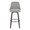Marcel bar stool in Walnut Glazed Wood, Black Metal, Light Grey Fabric, Brass Metal, front view, featuring swivel and wood frame