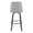 Studded Marcel 30" Transitional Fixed-Height Barstool with Swivel in Walnut Glazed Wood and Light Grey Fabric with Brass Nailhead Trim and Round Black Metal Footrest- Set of 2 — back view