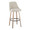 Studded Marcel 30" Transitional Fixed-Height Barstool with Swivel in Whitewashed Wood and Cream Fabric with Brass Nailhead Trim and Round Black Metal Footrest- Set of 2 — product view