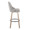 Marcel bar stool in Whitewashed Wood, Light Grey Fabric, Brass Metal, Black Metal, side view, featuring swivel and wood frame