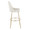 Studded Marcel 30" Contemporary Fixed-Height Barstool with Swivel in Gold Metal and White Faux Leather with Gold Nailhead Trim and Round Gold Metal Footrest- Set of 2 — side view