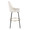 Studded Marcel 30" Contemporary Fixed-Height Barstool with Swivel in Black Metal and White Faux Leather with Gold Nailhead Trim and Round Gold Metal Footrest- Set of 2 — side view