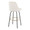 Studded Marcel 30" Contemporary Fixed-Height Barstool with Swivel in Black Metal and White Faux Leather with Gold Nailhead Trim and Round Gold Metal Footrest- Set of 2 — rear three-quarter view