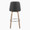 Marcel bar stool in Light Grey Wood, Black PU, Chrome Metal, back view, featuring swivel and wood frame