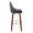 Marcel bar stool in Walnut Wood, Black PU, Chrome Metal, side view, featuring swivel and wood frame