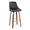 Marcel bar stool in Walnut Wood, Black PU, Chrome Metal, product view, featuring swivel and wood frame