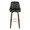 Marcel bar stool in Walnut Wood, Black PU, Chrome Metal, front view, featuring swivel and wood frame