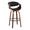 Curvo bar stool in Black Metal, Walnut Wood, Black PU, product view, featuring swivel and wood frame