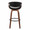 Curvo bar stool in Black Metal, Walnut Wood, Black PU, back view, featuring swivel and wood frame