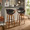 Symphony 30" Mid-Century Modern Fixed-Height Barstool with Swivel in Walnut Wood and Black Faux Leather with Round Black Metal Footrest- Set of 2 — lifestyle photo 4