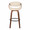 Curvo bar stool in Walnut Wood, Black Metal, Cream PU, front view, featuring swivel and wood frame