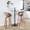 Curvo bar stool in Walnut Wood, Chrome Metal, Grey PU, featuring swivel and wood frame