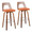 Trilogy 30" Mid-Century Modern Fixed Height Barstool with Swivel in Walnut and Orange Fabric- Set of 2 — pair view