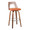 Trilogy 30" Mid-Century Modern Fixed Height Barstool with Swivel in Walnut and Orange Fabric- Set of 2 — product view