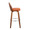 Trilogy 30" Mid-Century Modern Fixed Height Barstool with Swivel in Walnut and Orange Fabric- Set of 2 — side view