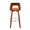 Trilogy 30" Mid-Century Modern Fixed Height Barstool with Swivel in Walnut and Orange Fabric- Set of 2 — back view